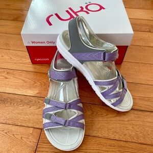 Rykä Sport Sandals w/ CSS Tech - Savannah Gray & Purple - Size 9.5 Medium (NEW)